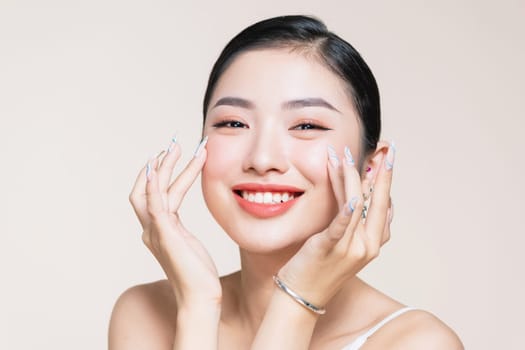attractive asian woman with beautiful skin