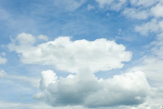Blue summer sky white cumulus clouds background -image