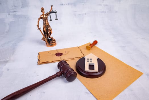 Notary's public pen and stamp on testament and last will. Notary public tools