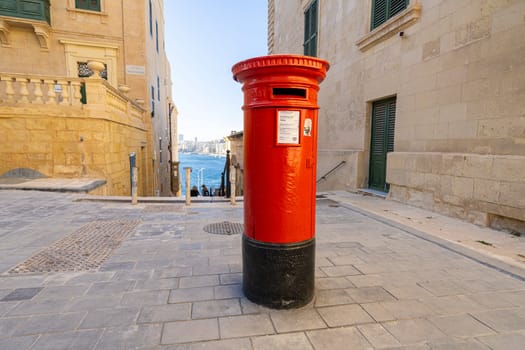 Valletta, Malta, April 03, 2024.  a characteristic letterbox in a street in the city center
