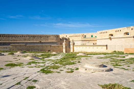 Valletta, Malta, April 03, 2024.  panoramic view of the walls of Fort St. Elmo
in the city center