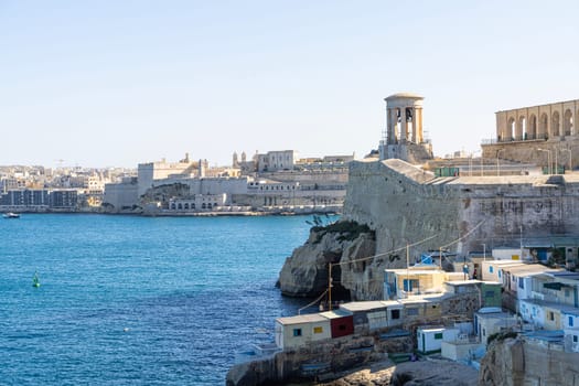 Valletta, Malta, April 03, 2024.  panoramic view of the city port