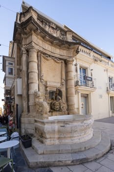 Valletta, Malta, April 03, 2024 view of the St. George square fountain in the city center