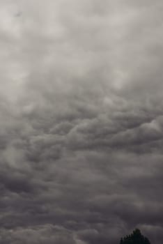 Dark clouds on sky before rainy and storm - image