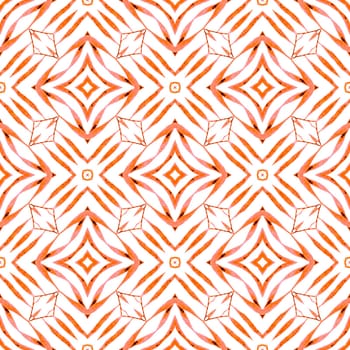 Summer exotic seamless border. Orange astonishing boho chic summer design. Exotic seamless pattern. Textile ready uncommon print, swimwear fabric, wallpaper, wrapping.