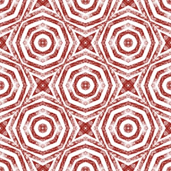 Mosaic seamless pattern. Wine red symmetrical kaleidoscope background. Retro mosaic seamless design. Textile ready exotic print, swimwear fabric, wallpaper, wrapping.