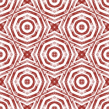 Mosaic seamless pattern. Wine red symmetrical kaleidoscope background. Retro mosaic seamless design. Textile ready exotic print, swimwear fabric, wallpaper, wrapping.