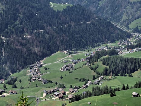 dolomites mountains badia valley view panorama landscape