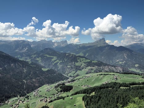 dolomites mountains badia valley view panorama landscape