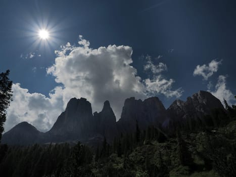 dolomites mountains badia valley view panorama landscape