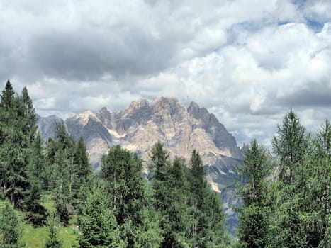 dolomites mountains valley view panorama landscape