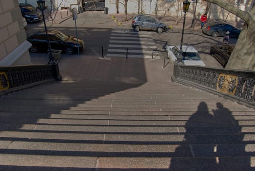 Beautiful staircase with wrought iron railings