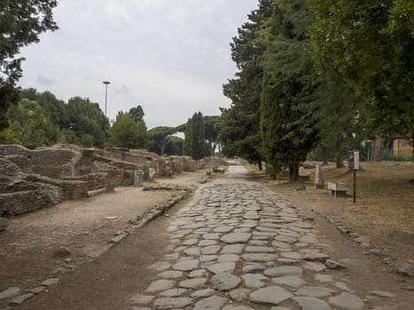 old ancient ostia archeological site ruins