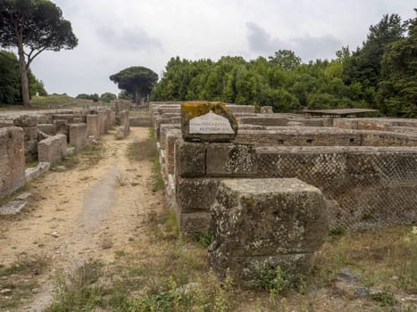 old ancient ostia archeological site ruins