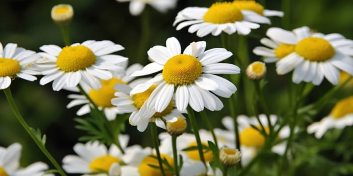 Close Up View Of Chamomile Growing In A Field