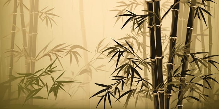 Illustration Of Bamboo Plants Growing As A Natural Background