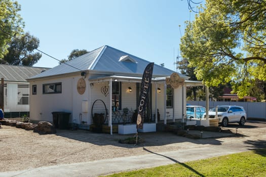 AXEDALE, AUSTRALIA - SEPTEMBER 24: Historic Victorian architecture and main street of Axedale on a warm spring morning in Axedale, Victoria, Australia in 2023