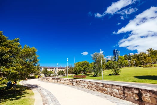 SYDNEY, AUSTRALIA - DECEMBER 03, 2023: The Barangaroo Reserve area of Sydney near The Rocks in Sydney, New South Wales, Australia.