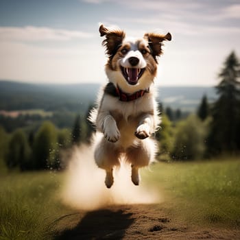Cheerful Canine: Smiling Pet Dog Enjoying Summer Fun