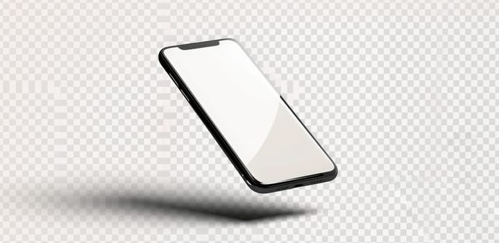 A phone is shown in a white background with a clear screen by AI generated image.