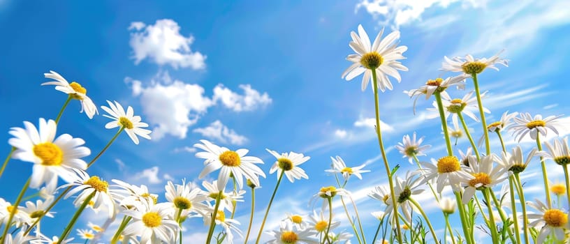 A field of pink flowers with a bee flying over them by AI generated image.