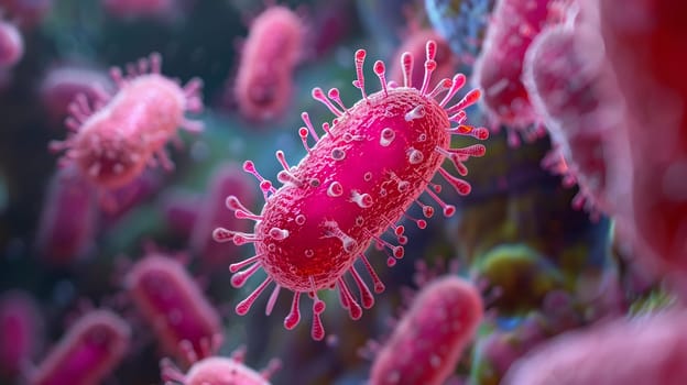 Highly detailed image depicting streptococcal bacteria represents medical research, contagious infection, health risk, and microbiology