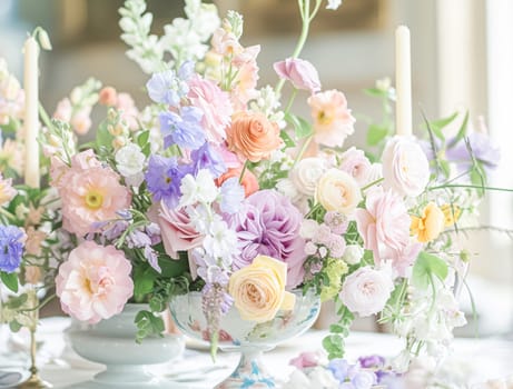 Beautiful bouquet of flowers in a vase. Floral arrangement