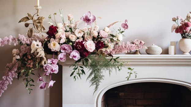 Beautiful bouquet of flowers in a vase. Floral arrangement