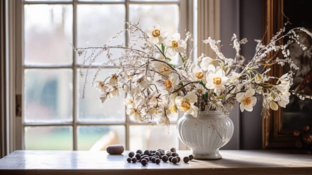 Beautiful bouquet of flowers in a vase. Floral arrangement