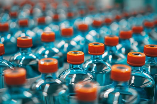 A high-quality image depicting numerous blood sample vials neatly arranged in a clinical laboratory setting, showcasing healthcare and medical research.