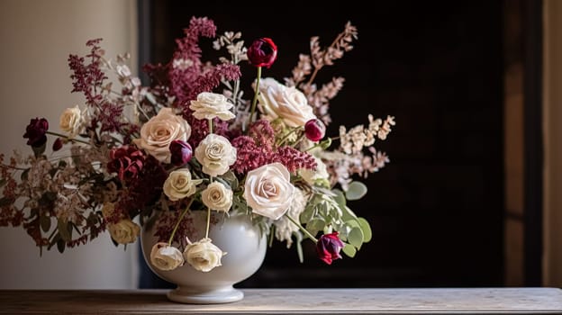 Beautiful bouquet of flowers in a vase. Floral arrangement