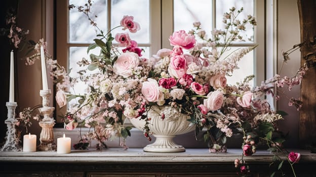 Beautiful bouquet of flowers in a vase. Floral arrangement