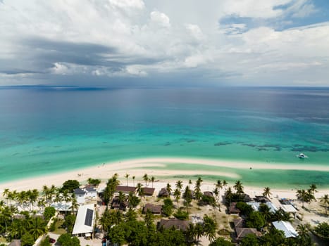 Tropical landscape with a beautiful beach. Bantayan island, Philippines.