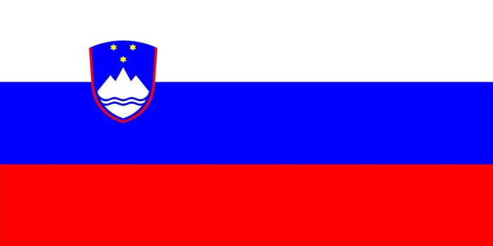 A Slovenia flag background illustration red blue white Mount Triglav and Adriatic Sea