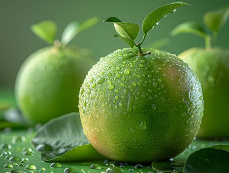 A close up of a green Rangpur lime with water drops on it, a seedless fruit that is a citrus ingredient in food and natural foods known for its sweet lemon flavor