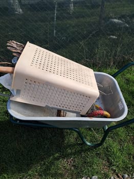 Homemade hand truck for the transporting goods