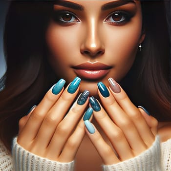 Beautiful women's manicure. Generative AI. High quality photo