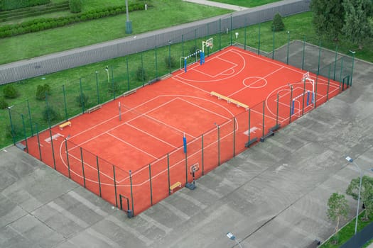 a modern sports ground from a bird's eye view. photo