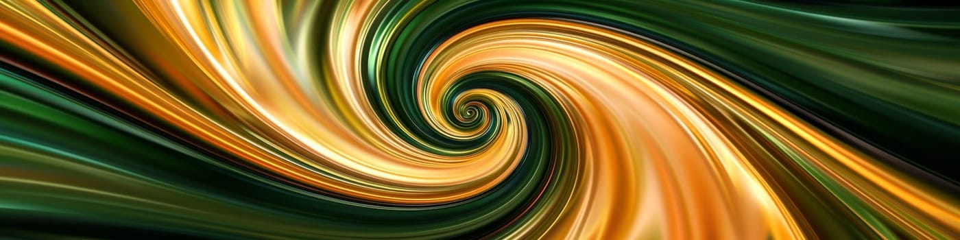 Gold and green abstract vortex as a background or texture