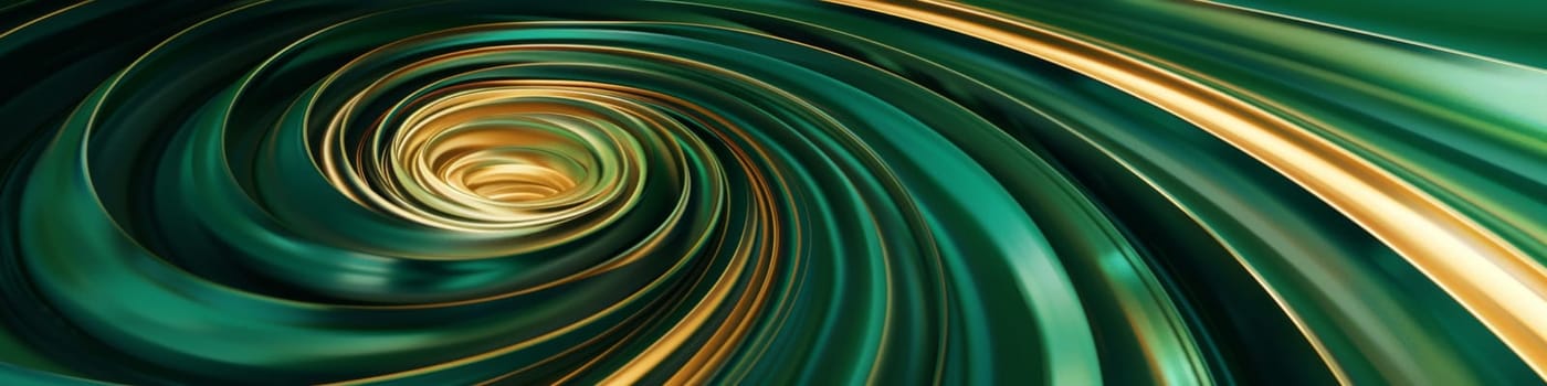 Abstract spiral background with a green and gold color as background or texture