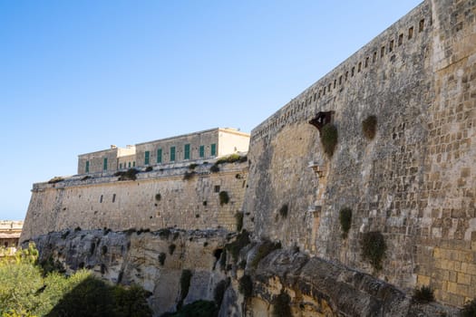 Valletta, Malta, April 03, 2024. view of the perimeter walls of the St. Elmo fort in the city center