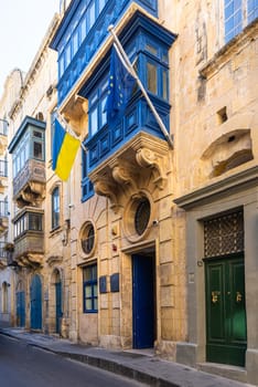 Valletta, Malta, April 03, 2024. external view of the building headquarters of the European Commission - Representation in Malta in the city center.