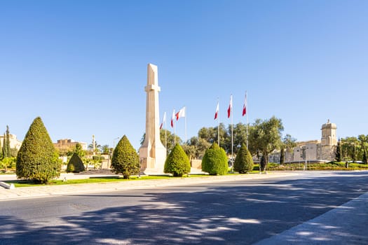 Valletta, Malta, April 03, 2024. panoramic view of the War Memorial in the city centre