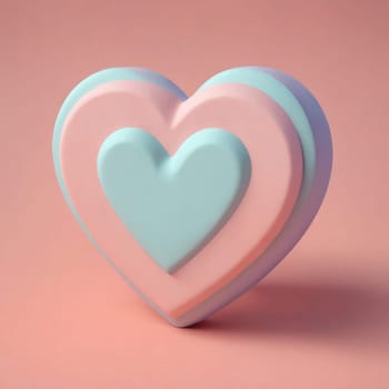 A pink, purple, and electric blue heart in a circle on a magenta background. This sweet still life photography captures the essence of love and sweetness in a unique art piece