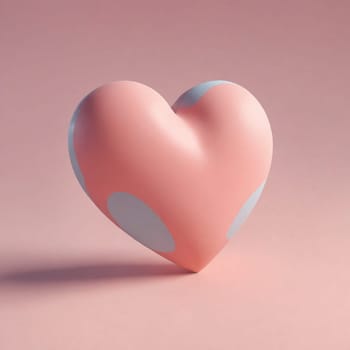 A pink and blue heart, symbolizing love and sweetness, set against a pink background. The colors form a beautiful contrast, reminiscent of a gesture of affection within the human body