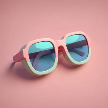 A stylish pair of pink sunglasses with electric blue lenses, perfect for adding a pop of color to your eyewear collection. Great for vision care and as a fashionable eye glass accessory