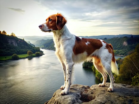 a dog on a beautiful background. quality ai generate