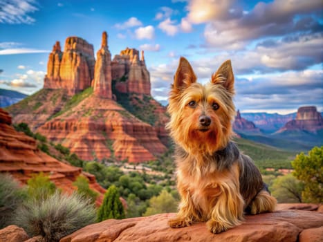 a dog on a beautiful background. quality ai generate