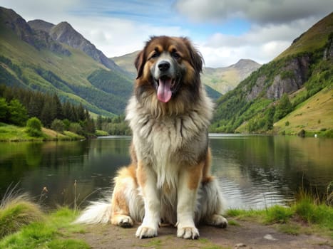 a dog on a beautiful background. quality ai generate