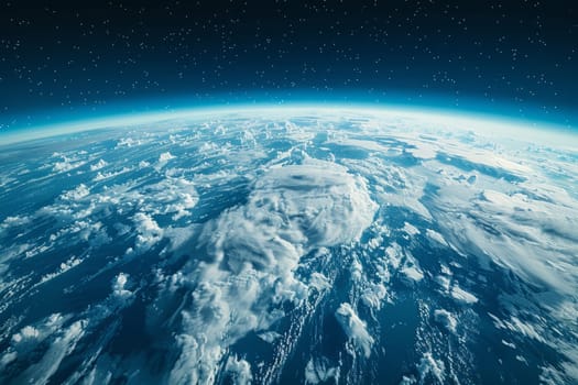 Earths Atmosphere and Clouds From Space with Stars